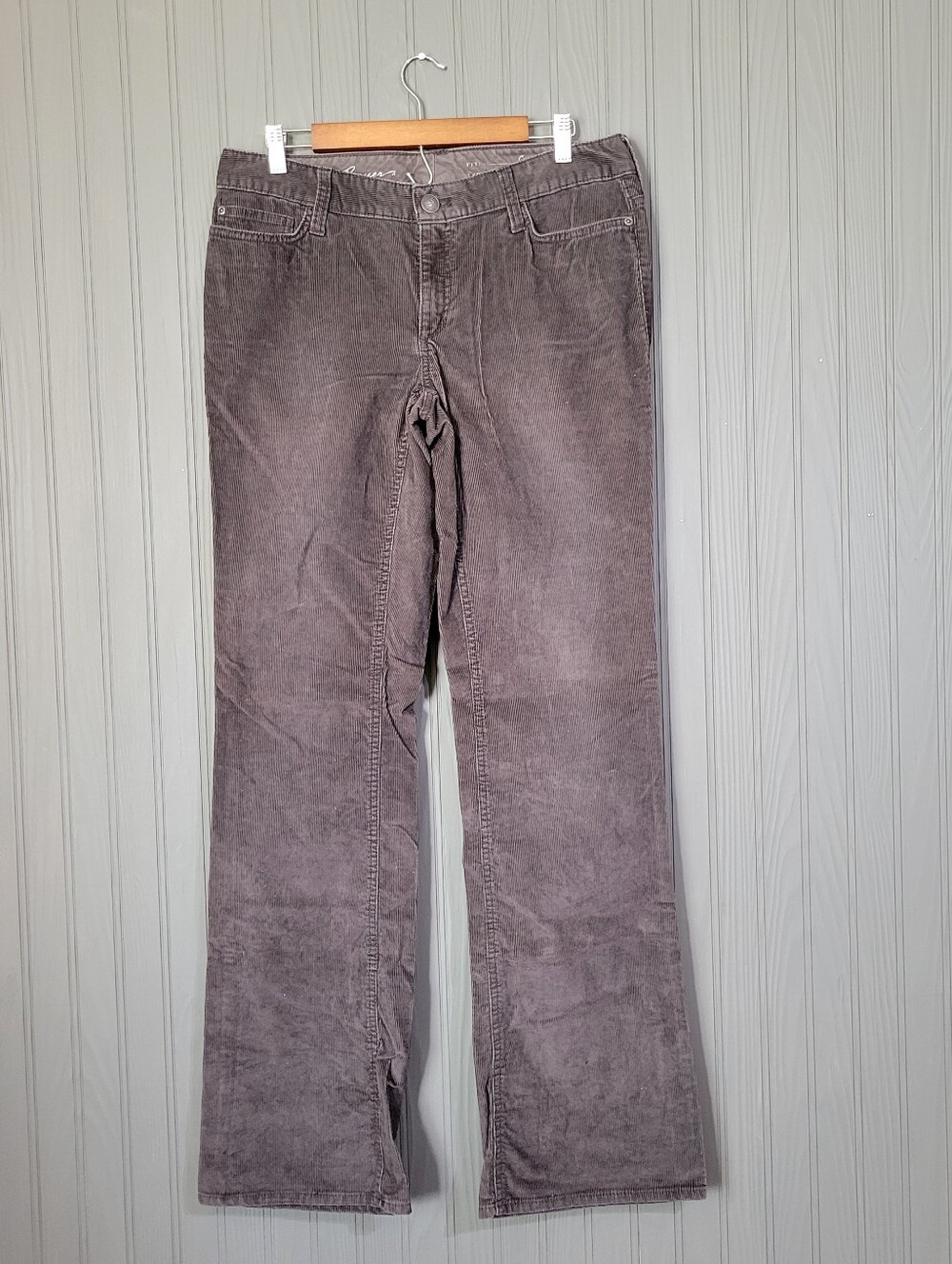 Eddie Bauer Corduroy Pants Curvy Fit Bootcut Leg Cotton Brown Women's 8 Tall